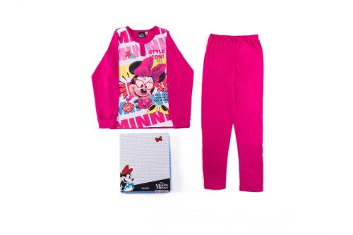 Langarm dünner Kinderpyjama - Minnie Maus - 128 - pink