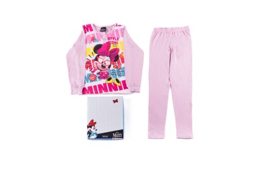 Langer dünner Kinderpyjama - Minnie Maus - 98 - hellrosa