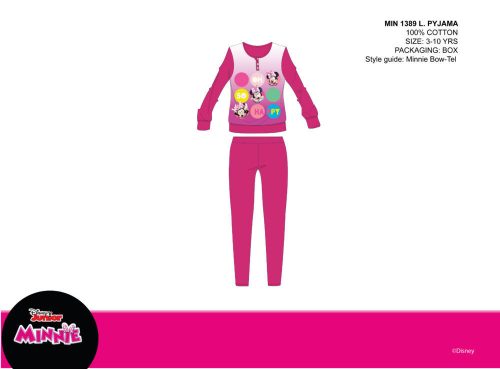 Disney Minnie Maus Winter Dünner Baumwoll Kinderpyjama - Jersey Pyjama - Pink - 110