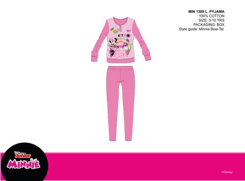 Disney Minnie Maus Winter Dünner Baumwoll Kinderpyjama - Jersey Pyjama - Rosa - 104