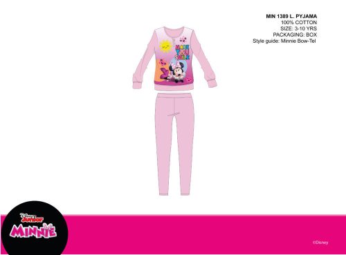 Disney Minnie Maus dünnes Baumwoll-Kinderpyjama - Jersey-Pyjama - hellrosa - 128
