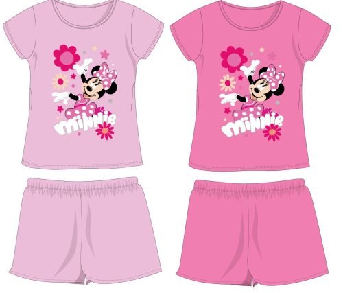 Disney Minnie Maus Baumwoll-Sommerensemble - T-Shirt-Shorts-Set - Hellrosa - 116