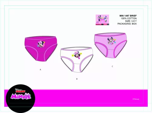 Disney Minnie Maus Mädchenunterhose - 3er-Pack Baumwollunterhose - 122-128