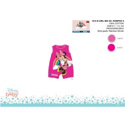   Disney Minnie Maus Sommer ärmelloser Baby-Strampler - Regenbogenmuster - Pink-Rosa - Für Babys von 0-1 Monat
