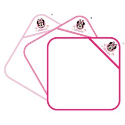   Disney Minnie Maus Kapuzenbabyhandtuch mit gesticktem Muster - 70 x 70 cm - Hellrosa