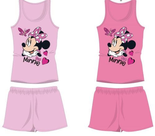 Disney Minnie Maus Baumwoll-Sommerensemble - T-Shirt-Shorts-Set - Rosa - 98