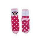 Rutschfeste Kinderknöchelsocken - Minnie Maus - Vollplüsch - gepunktet - pink-weiß - 23-26