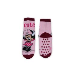   Rutschfeste Kinderknöchelsocken - Minnie Maus - Vollplüsch - hellrosa-bordeaux - 23-26