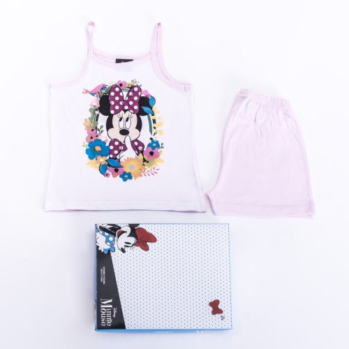 Minnie Maus Mädchen Baumwoll-Pyjama - ärmelloses Pyjama - Sommer-Set - Hellrosa - 122