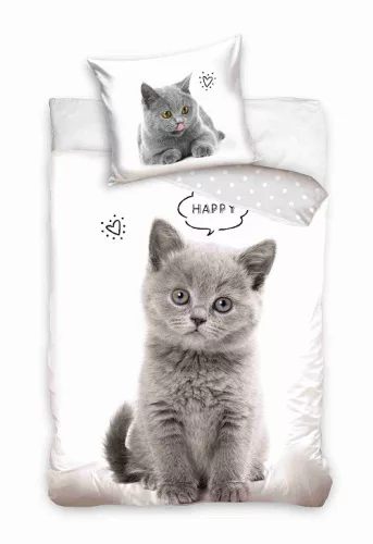 Katzen-Bettwäsche-Set 140x200 cm, 70x90 cm
