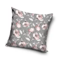 Blumenmuster Kissenbezug 40x40 cm - grau