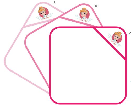 Disney Prinzessinnen Kapuzenbabyhandtuch mit gesticktem Muster - 70 x 70 cm - Rosa