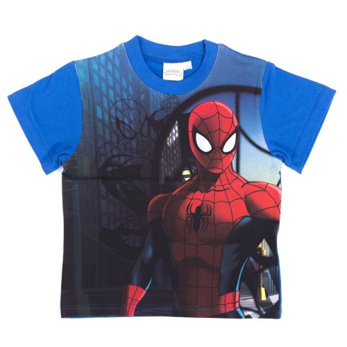Spiderman Jungen Kurzarmshirt - Baumwollshirt - Mittelblau_98