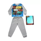 Langer dünner Baumwoll-Kinderpyjama - Spiderman - Jersey - grau - 110