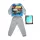 Langer dünner Baumwoll-Kinderpyjama - Spiderman - Jersey - grau - 110