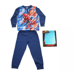   Langer dünner Baumwoll-Kinderpyjama - Spiderman - mit abstraktem Muster - Jersey