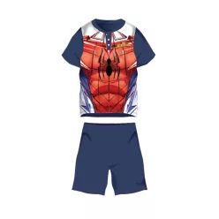   Sommer-Kurzarm-Kinder-Baumwollpyjama - Spiderman - mittelblau - 122