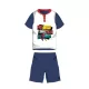 Sommer Kurzarm Kinder Baumwollpyjama - Spiderman - Mit Spiderman-Aufschrift - Dunkelblau - 128