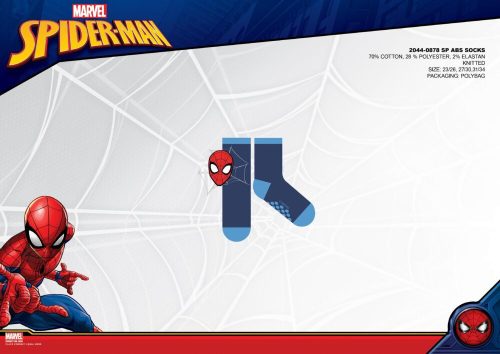 Spiderman rutschfeste Plüschsocken für Kinder - dunkelblau-hellblau-rot - 31-34