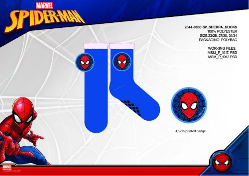 Spiderman rutschfeste warme Wintersocken für Kinder - Sherpa-Socken - dunkelblau - 27-30