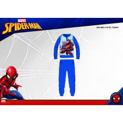   Winter Baumwoll-Interlock-Kinderpyjama - Spiderman - mittelblau - 128