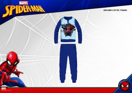 Winter Baumwoll-Interlock-Kinderpyjama - Spiderman - dunkelblau - 110
