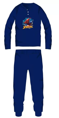Spiderman Winter dickes Kinderpyjama - Baumwollflanellpyjama - Dunkelblau - 116