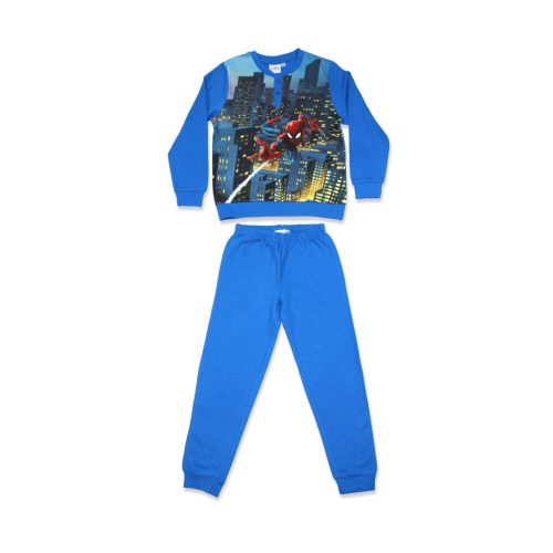 Winter-Flanell-Kinderpyjama - Spiderman - mittelblau - 98