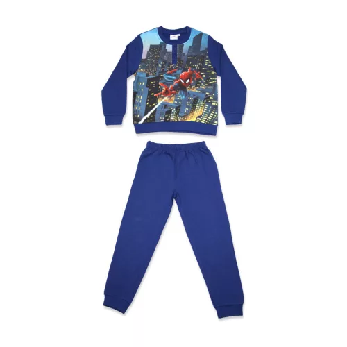Winter-Flanell-Kinderpyjama - Spiderman - dunkelblau - 140