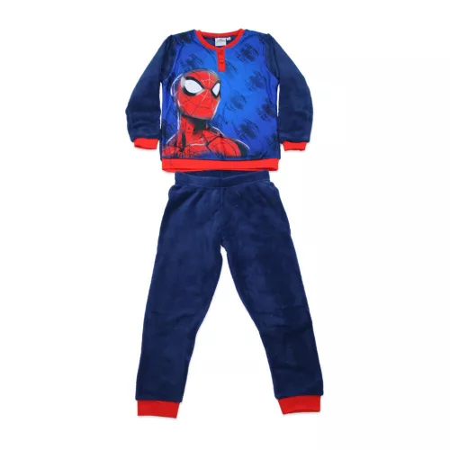 Winter-Kinderpyjama - Coral - Spiderman - dunkelblau - 98