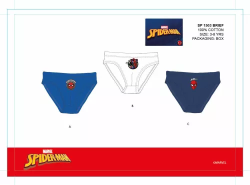 Spiderman Jungenunterhose - 3-teilig Baumwollunterhose - 122-128