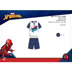   Spiderman Sommer-Kurzarm-Kinderpyjama - Baumwollpyjama - dunkelblau