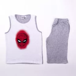   Spiderman Jungen Baumwoll-Sommer-Set - Trikot-Shorts-Set - Grau - 122