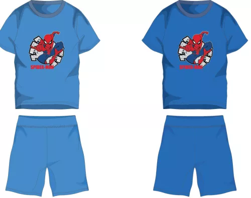 Spider-Man Baumwoll-Sommer-Set - T-Shirt-Shorts-Set - mittelblau - 122