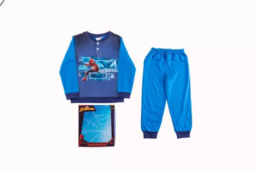 Flanell Kinderpyjama - Spiderman - mittelblau - 98