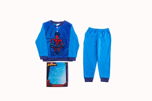 Dicke Baumwoll-Kinderpyjama - Spiderman - Mittelblau - 122