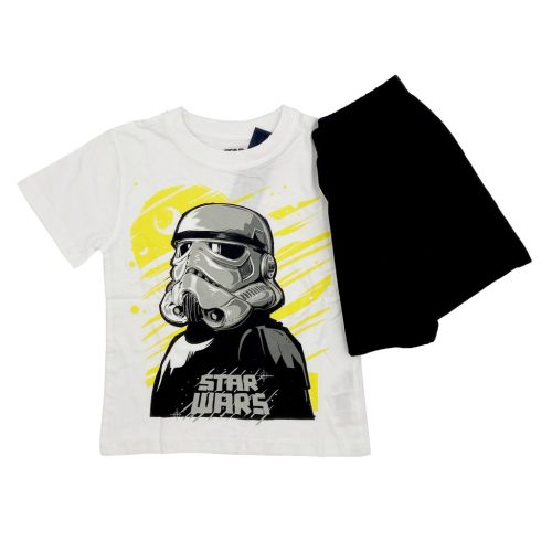 Star Wars Kinder-Kurzarm-Baumwollpyjama - Schwarz/Weiß