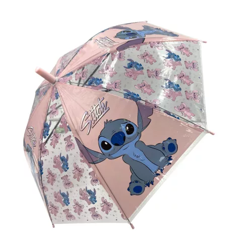 Disney Stitch Halbautomatik-Regenschirm - 68cm - Rosa