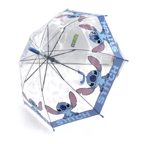 Disney Stitch Halbautomatik-Regenschirm - 74cm - Transparent