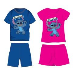 Disney Stitch Baumwoll-Sommerensemble - T-Shirt-Shorts-Set