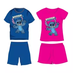 Disney Stitch Baumwoll-Sommerensemble - T-Shirt-Shorts-Set