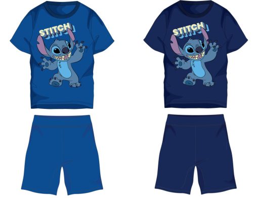 Disney Stitch Baumwoll-Sommerensemble - T-Shirt-Shorts-Set - Mittelblau - 104