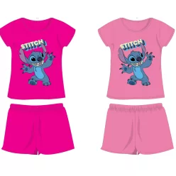 Disney Stitch Baumwoll-Sommerensemble - T-Shirt-Shorts-Set