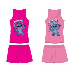  Disney Stitch Baumwoll-Sommer-Set - T-Shirt-Shorts-Set - Rosa - 104