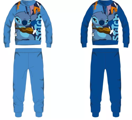 Disney Stitch pamut flanel gyerek pizsama - középkék - 122