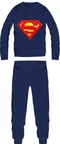 Superman Herren dünner Baumwollpyjama - Jersey-Pyjama - dunkelblau - S