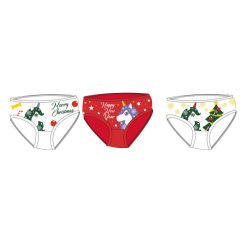   Einhorn Weihnachtsmädchenhöschen - 3-teiliges Baumwollhöschen - 122-128