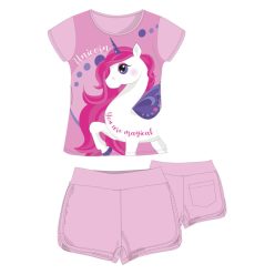   Einhorn Baumwoll-Sommer-Set - T-Shirt-Shorts-Set - Hellrosa - 98
