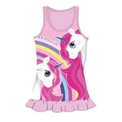 Einhorn Sommer Baumwollstrandkleid - Light Pink - 104