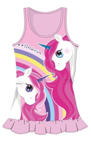 Einhorn Sommer Baumwollstrandkleid - Light Pink - 104